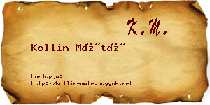 Kollin Máté névjegykártya