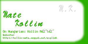 mate kollin business card